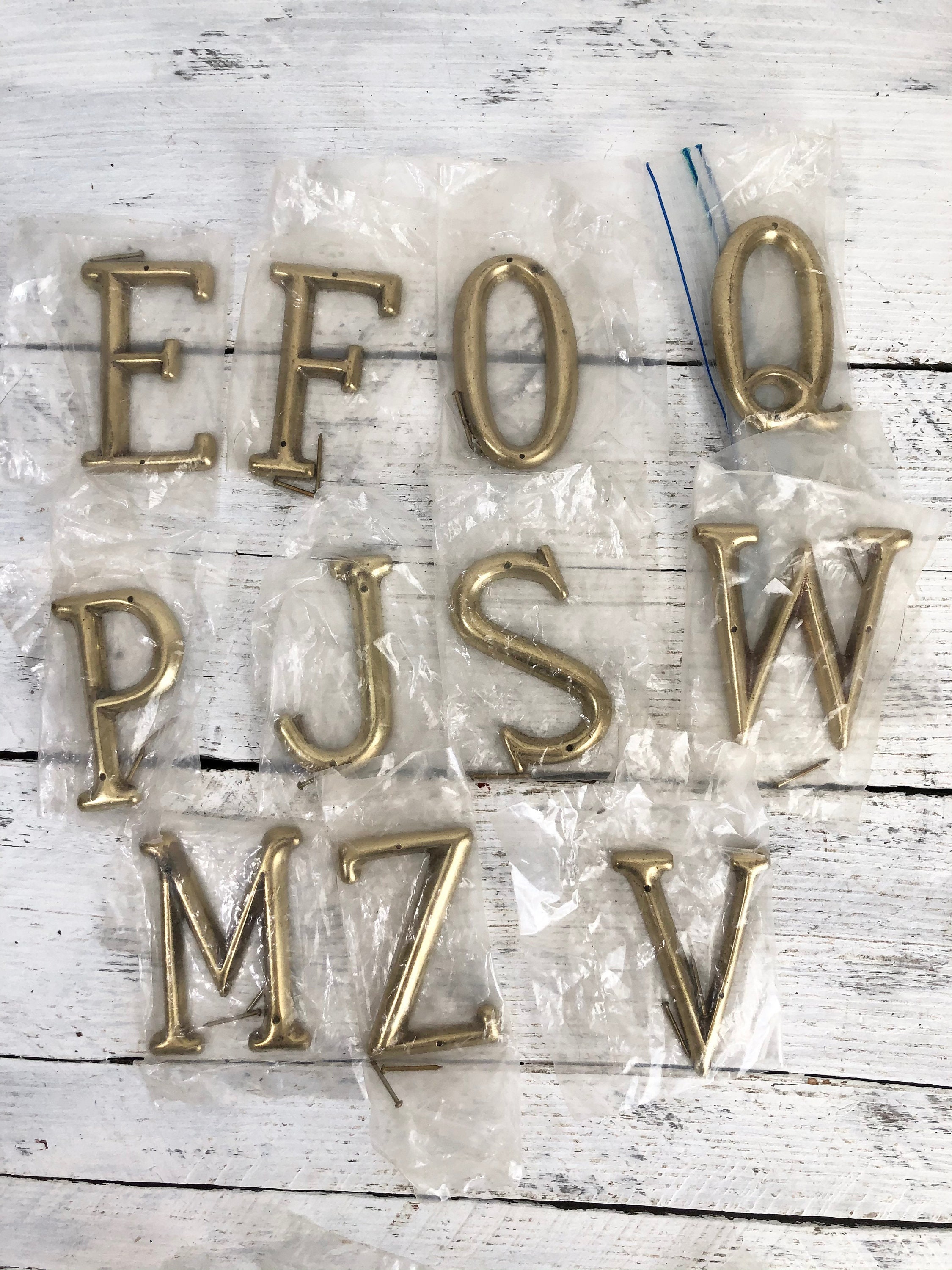 New old stock vintage brass letters. Brass mailbox front door Etsy