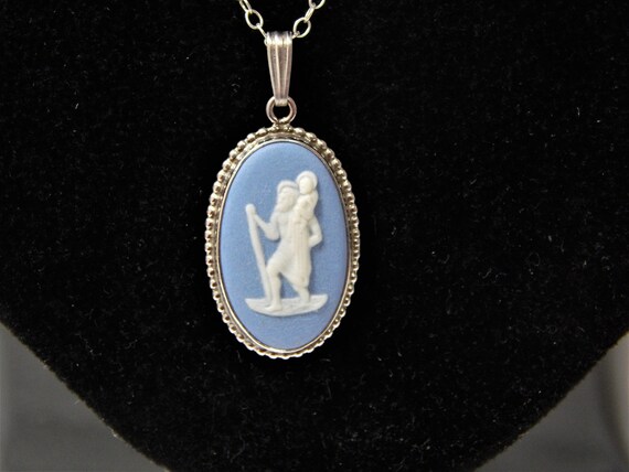 Cameo Pendant Necklace Blue Jasper St 