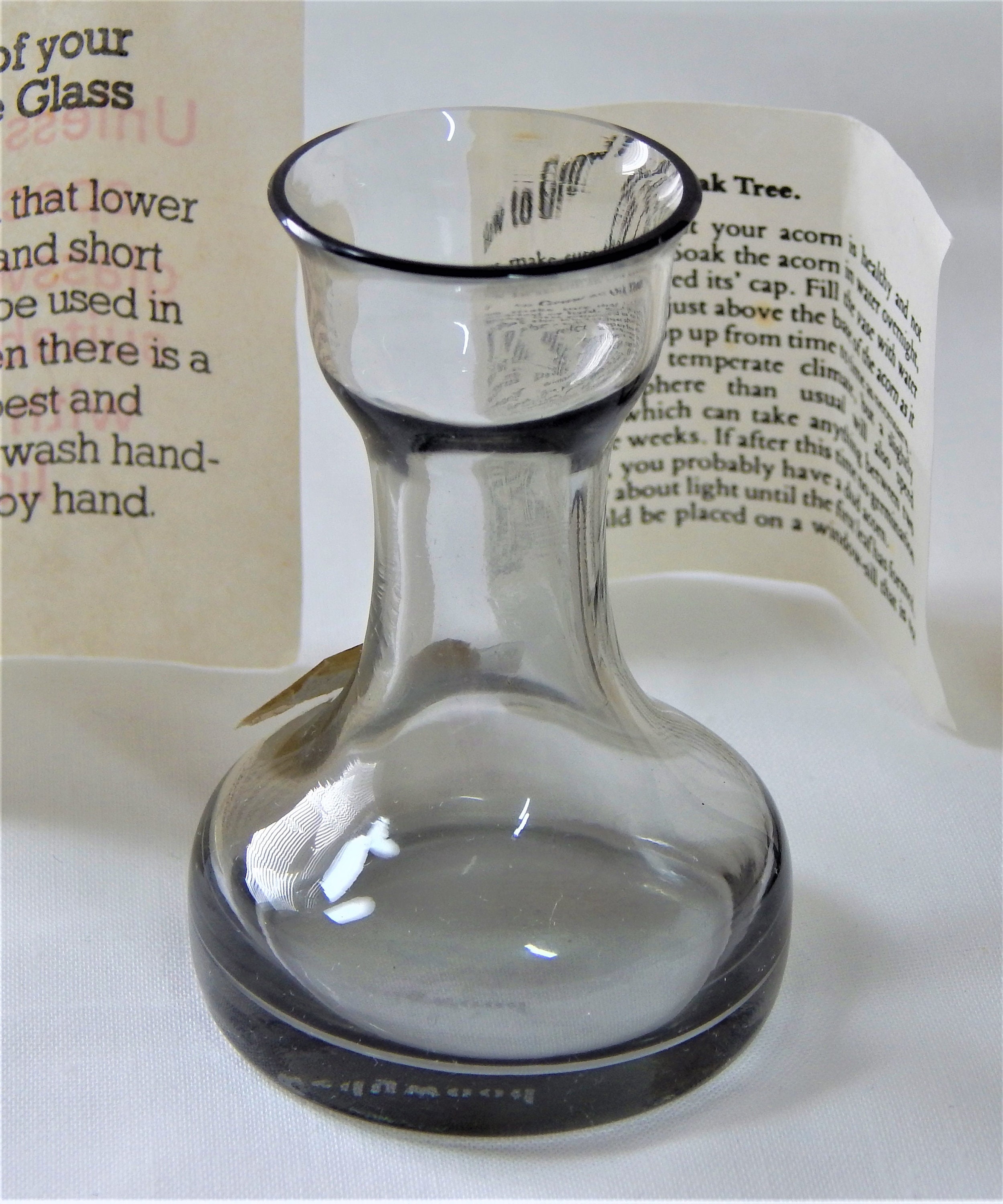 Wedgwood Crystal Glass Acorn Vase Frank Thrower Midnight Grey Etsy