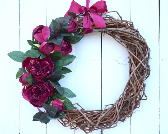 Peony Door Wreath For Front Door Summer Wreath Summer Door Etsy