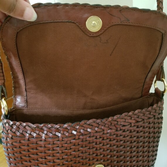 Leather basket cheap weave handbags