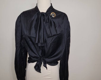 Black bow blouse