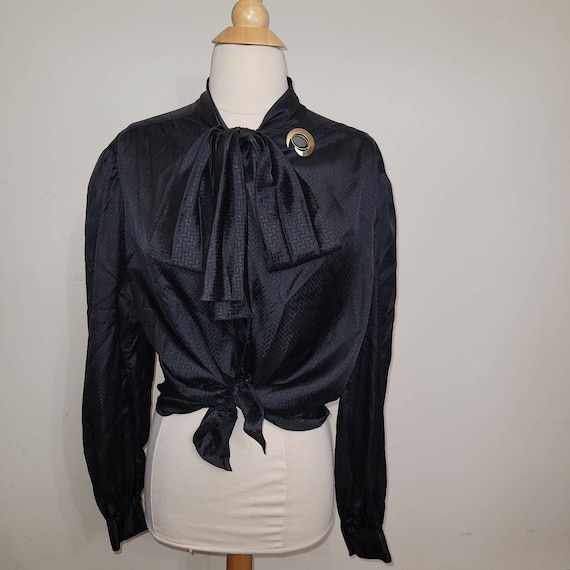 Black bow blouse - image 1