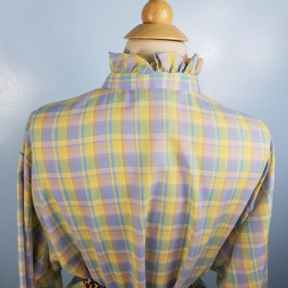 Victorian Style 80's pastel ruffled blouse - image 4