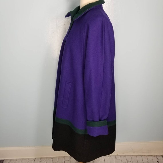 Wool color block coat