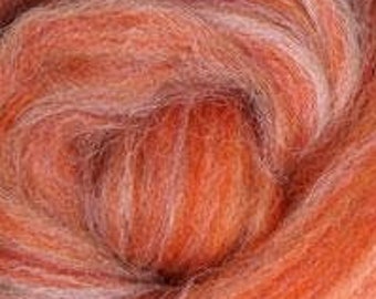 NZ Alpaca/Merino Roving |  ROWAN BERRY Orange | Roving | Luxuriously Soft and Warm | Free Shipping Available