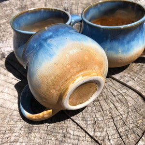 Potbelly Stoneware Mugs,  Dessert Oasis Glaze Design, Stoneware Solid, Curvy in all the Right Places, Our Cutest Mug Yet!, 10-11 oz