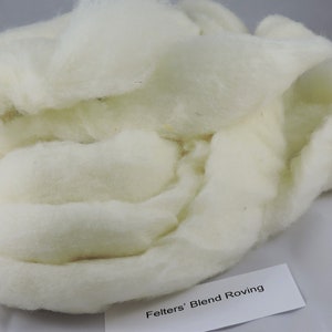 Core Wool Roving FELTER'S BLEND Carded Wool, Dryer Balls, Best Core Wool, Wet & Dry Needle Felting, Off White, Free Shipping Over 75.00