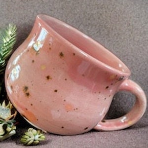 Mugs en grès, motif Amaryllis Delight, solides et résistants, rose, garde les boissons chaudes, le mug idéal pour un thé de l'après-midi