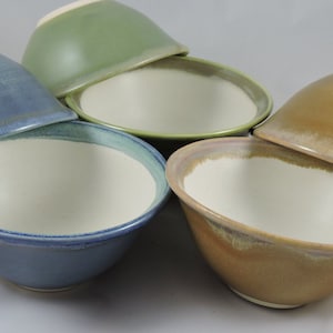Hand Glazed Stoneware Dessert Bowl: Ice Cream, Snacks, Cat Dish image 1