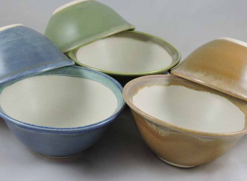 Hand Glazed Stoneware Dessert Bowl: Ice Cream, Snacks, Cat Dish image 1