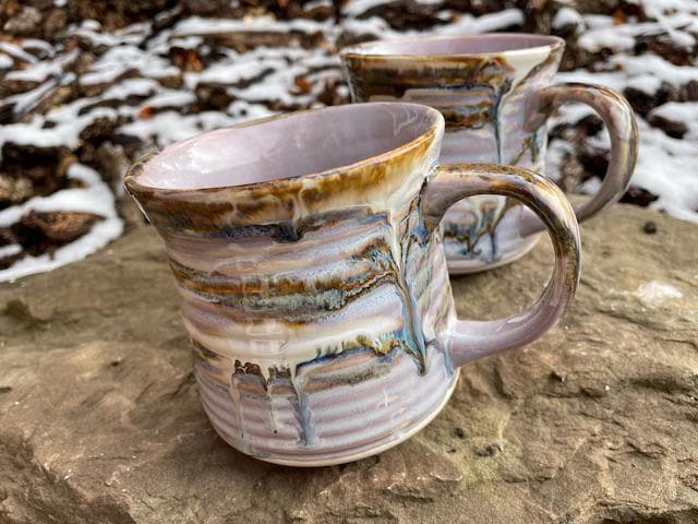 Ripple Coffee Mug, 'Purple Murple' Glaze Design, Stoneware Solid, The Perfect Fit in your Hands, Rustic Cabin Mug, Vacation Mug