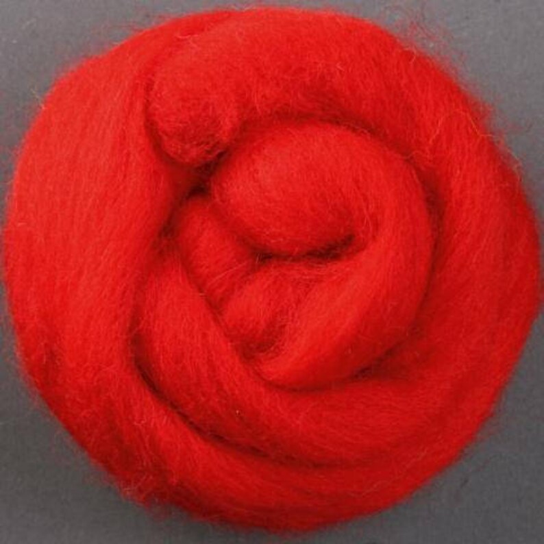 NZ Corriedale Wool CHILLI PEPPER Roving Wool Needle Etsy