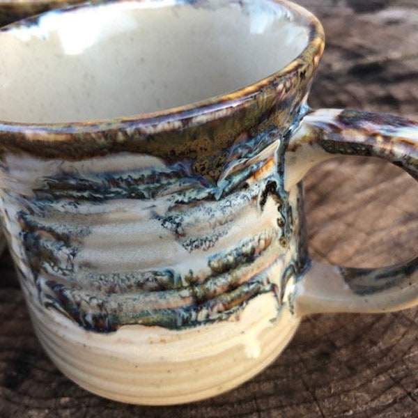 Ripple Coffee Mugs, Alberta Dawn Glaze Design,  Stoneware Durable,  The Perfect Fit in your Hands | Keeps Hot Drinks HOT