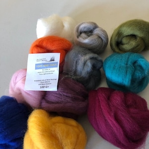 Tops and Tails Wool Roving Multiple Sizes Perfect for Finishing Touches Expand your Color Pallet 100 g