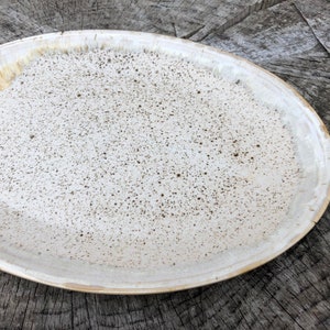 Stoneware Serving Platter,  Stoneware Solid, 12x8.5" | melted Rocky Road Glaze Design, Perfect for Warm Dishes, Party Platter