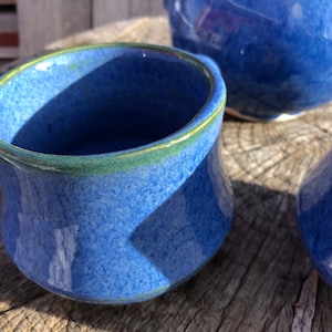 SALE: Nordic Design Mug | Planet Earth Blue & Green | Stoneware |  Large Handle | A Peaceful Yin Yoga Mug that loves to Hug