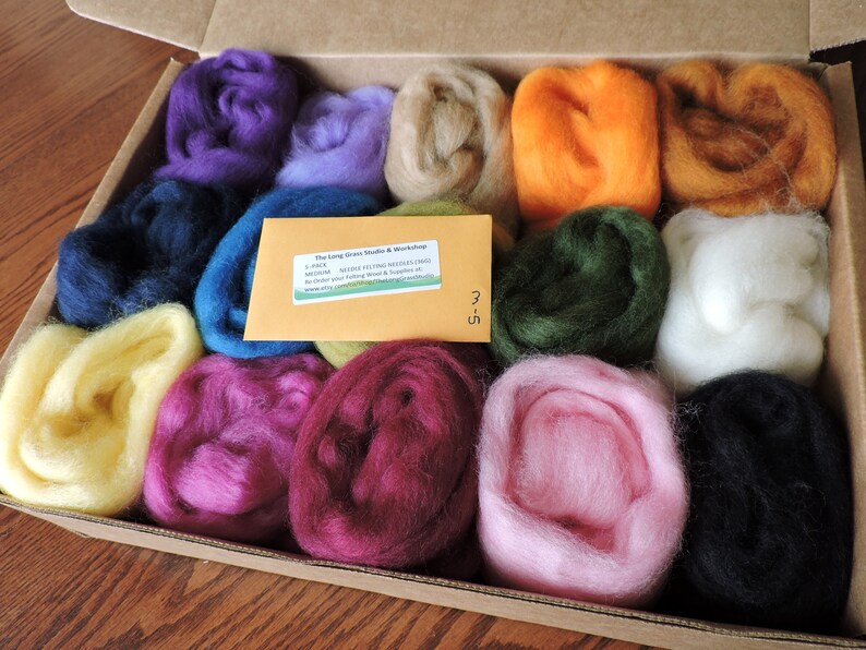 Ultimate Corriedale Roving Needle Felting Kit 15 Colors of Etsy Canada