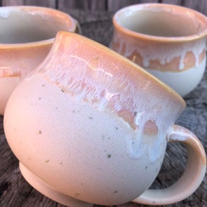 Potbelly Mugs | Coral Mist Glaze Design | Stoneware | Curvy in all the Right Places | A Peaceful Yin Yoga Mug that loves to Hug