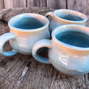 Potbelly Mugs | Lake Mist Glaze Design | Stoneware | Curvy in all the Right Places| A Peaceful Yin Yoga Mug that loves to Hug