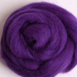 Needle Felting Wool Roving, PURPLE AMETHYST Corriedale Wool Roving, Great for Wet Felting & Spinning, Carded Wool, Free Shipping Avail.