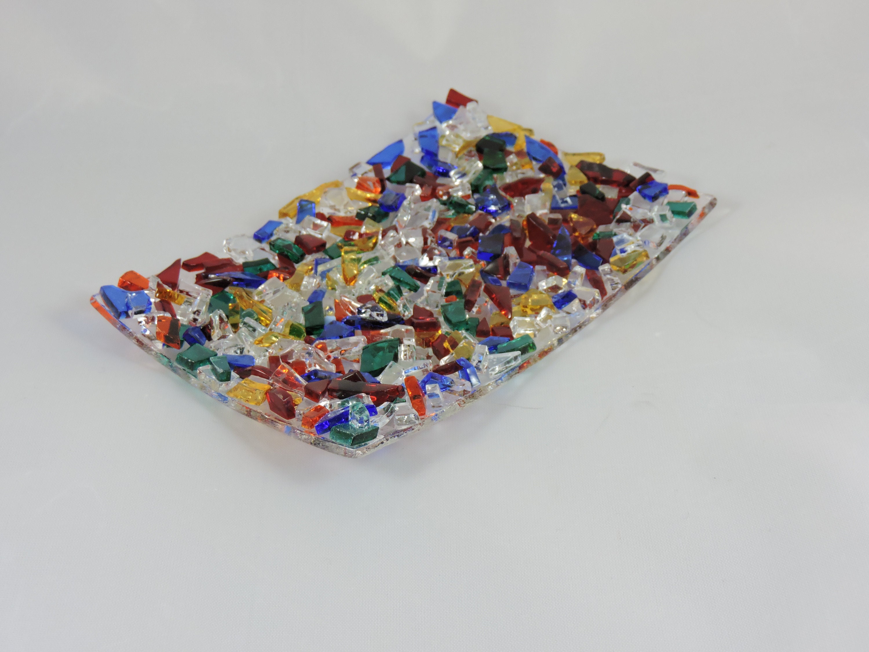 Sparkle Soap Dish Sponge Holder Fused Glass Assorted Etsy