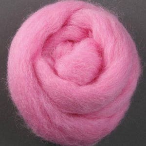 NZ Corriedale Wool | CANDYFLOSSS PINK Roving Wool | Needle Felting, Wet Felting & Spinning Wool | Micron 27-30 | Free Shipping Offered