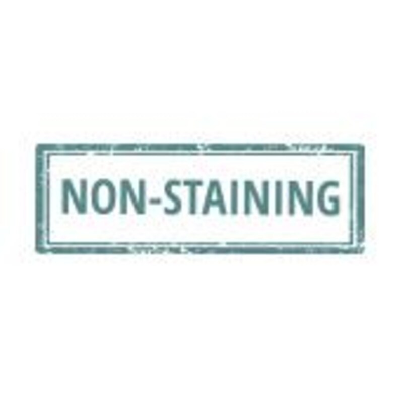 May include: A blue rectangular stamp with the text "NON-STAINING" in white.