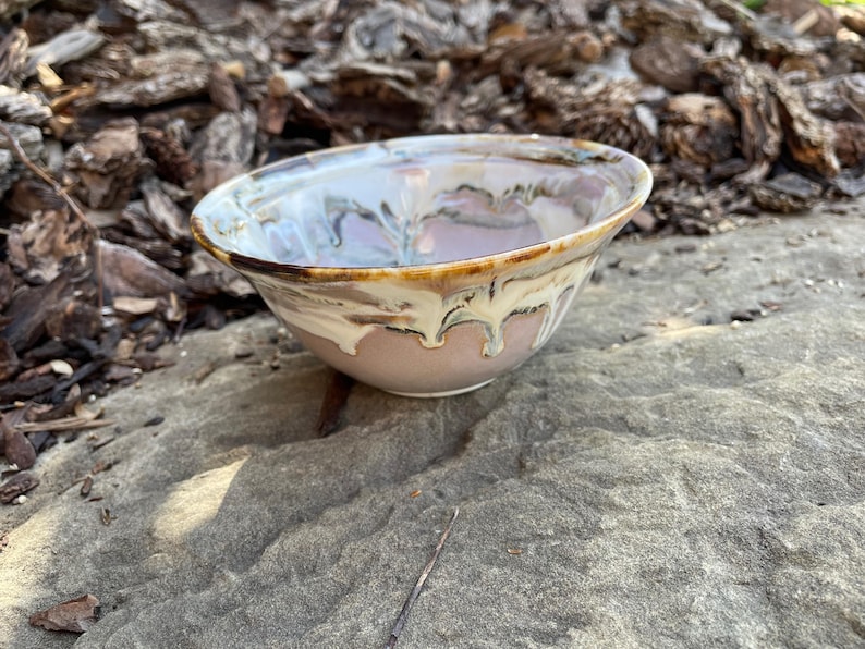 Hand Glazed Stoneware Dessert Bowl: Ice Cream, Snacks, Cat Dish Purple Murple