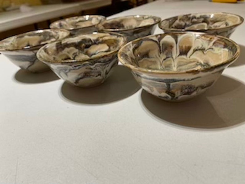 Hand Glazed Stoneware Dessert Bowl: Ice Cream, Snacks, Cat Dish image 8