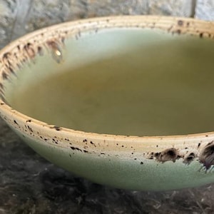 Stoneware Serving Bowl, Soft Country Roads Glaze Design, Stoneware Durable, 9th Anniversary or Housewarming Gift, 9" Dia.