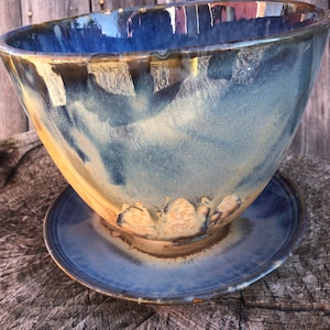 Large Indoor / Outdoor Planter | Stoneware | &#39;Dessert Oasis&#39; Glaze Design | This Planter a Great Addition to any Table, Inside or Outside!