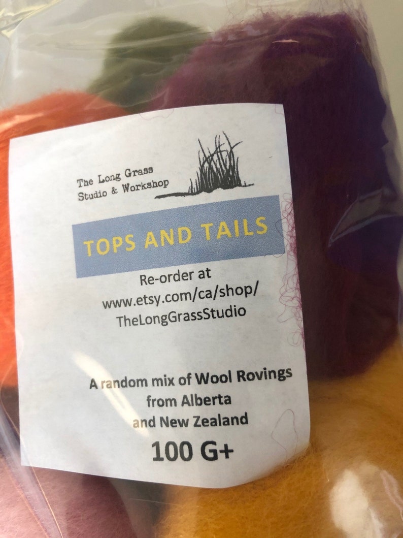Tops and Tails Wool Roving Multiple Sizes Perfect for Finishing Touches Expand your Color Pallet image 6