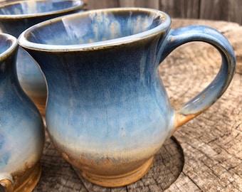Homestyle Curvy Mugs, Dessert Oasis Glaze Design, Stoneware, Large Handle, A Peaceful Yin Yoga Mug that loves to Hug