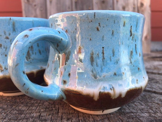 Nordic Design Mug Earth and Sea Stoneware Large Handle A Peaceful