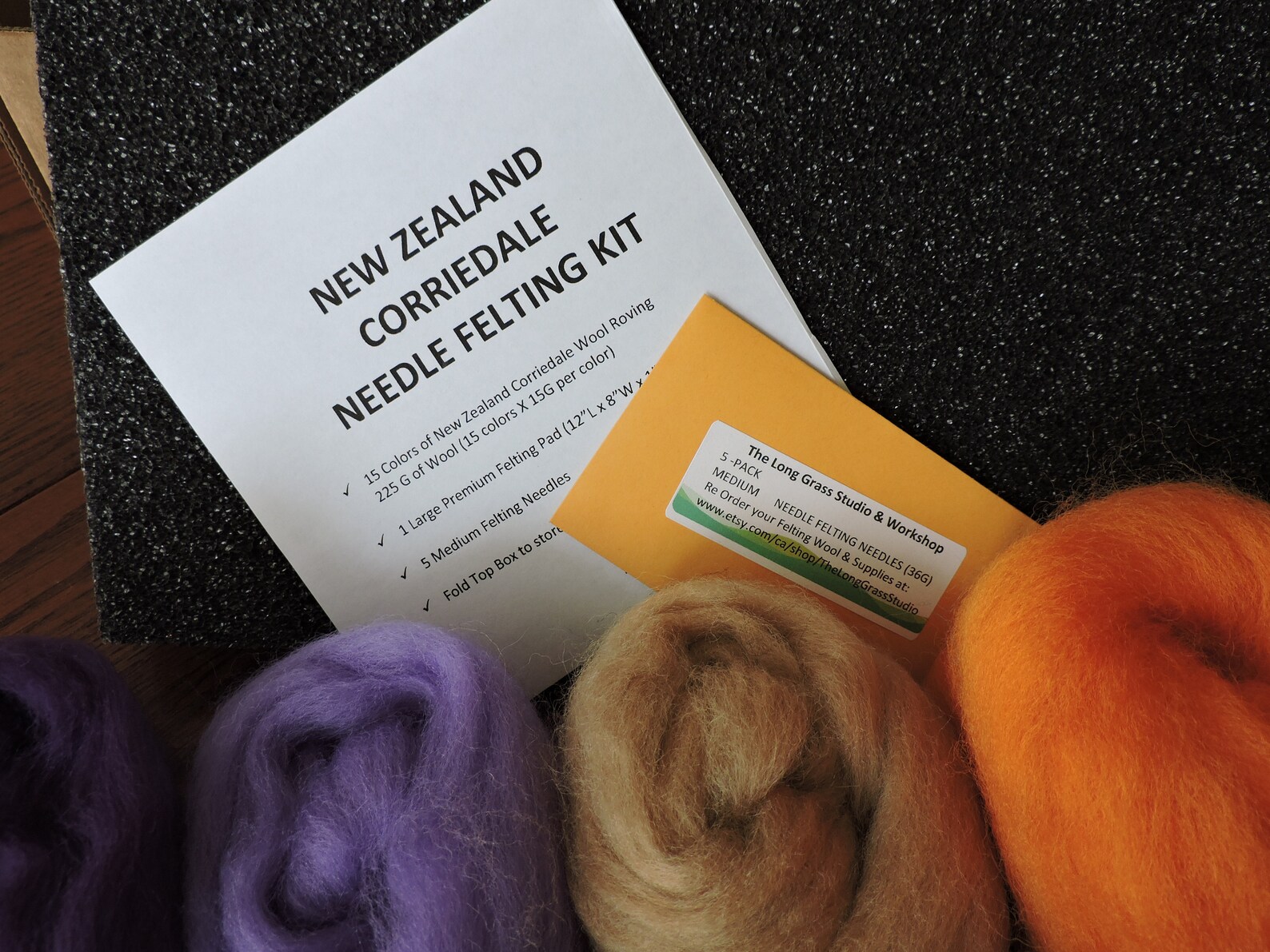 Ultimate Corriedale Roving Needle Felting Kit 15 Colors of Etsy Canada