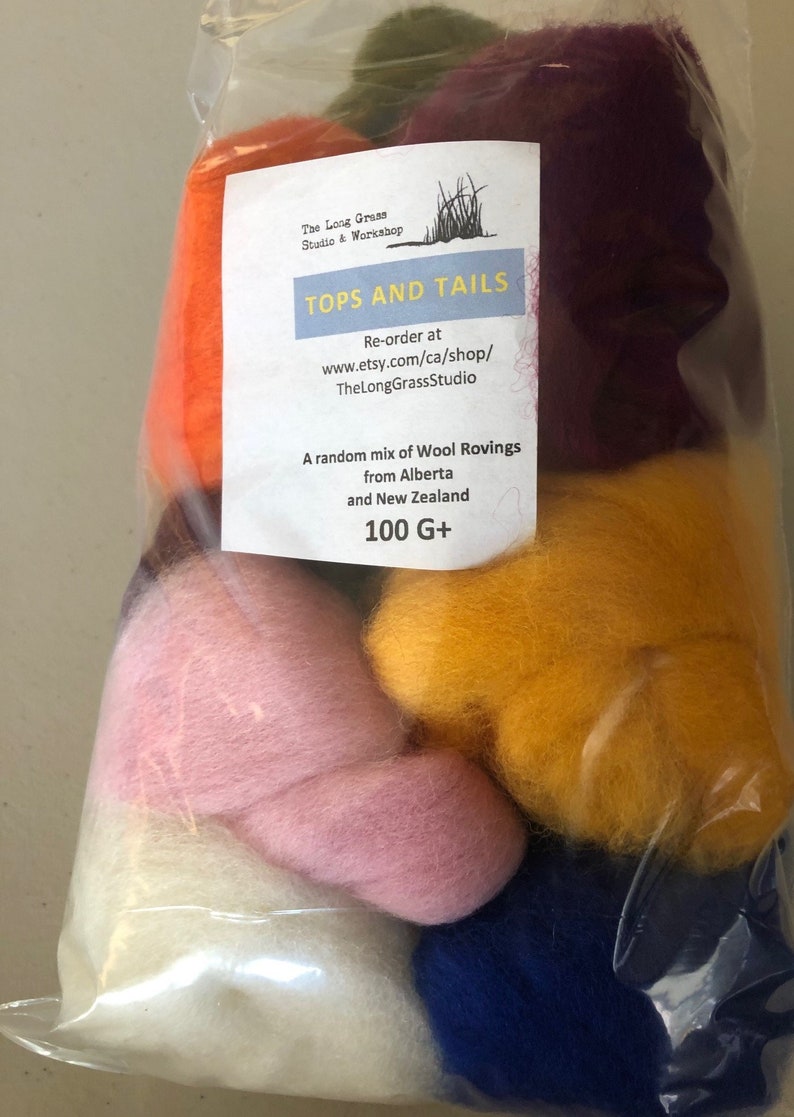 Tops and Tails Wool Roving Multiple Sizes Perfect for Finishing Touches Expand your Color Pallet image 5