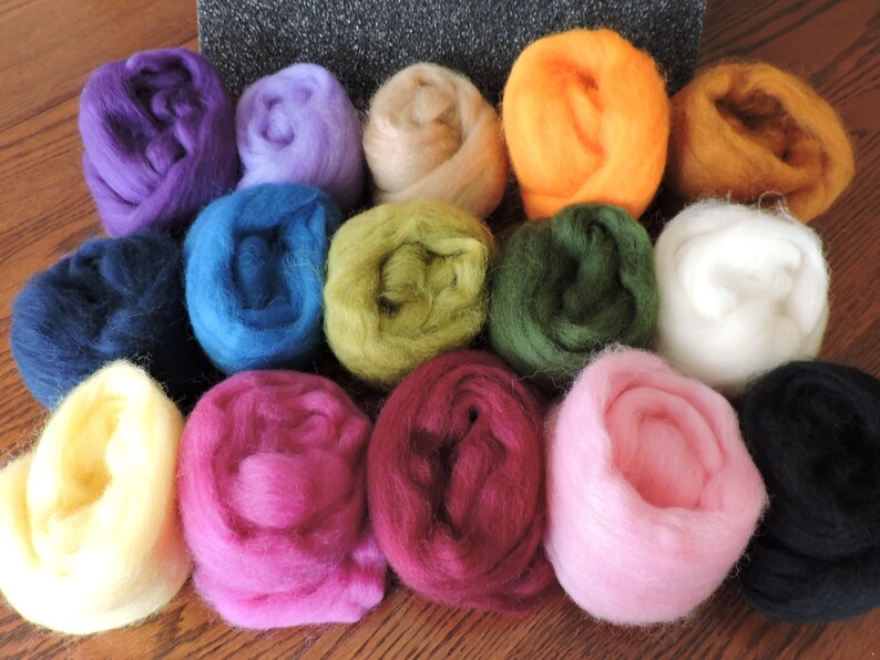 Ultimate Corriedale Roving Needle Felting Kit 15 Colors of Etsy Canada