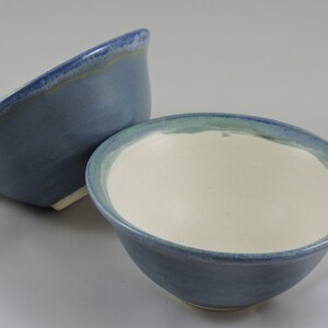 Hand Glazed Stoneware Dessert Bowl: Ice Cream, Snacks, Cat Dish Blue