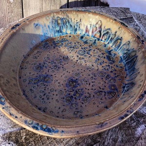 Stoneware Deep Dish Pie Dish | Muddy Waters Brown Glaze Design | Custom Glazed | Easy Clean Up | 9"