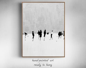 Abstract Art People | Minimalist Painting Modern Art | Modern Wall Art | Painting On Canvas | Minimal Art | Large Canvas Art