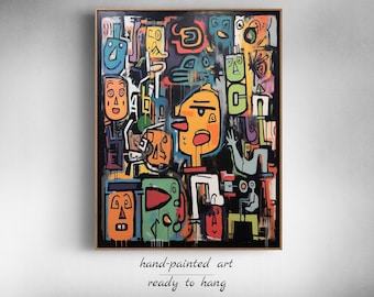 Trendy Street Art Canvas - Extra Large Graffiti Art, Modern Oversized Wall Art for Home or Office Decor, Commissioned Graffiti Art