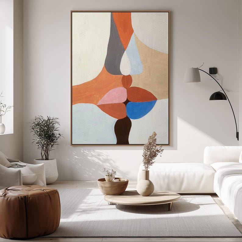Extra large kissing couple portrait in vibrant colors