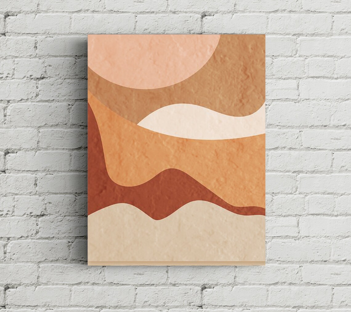 Bohemian Landscape Acrylic Painting Boho Landscape Wall Art Etsy