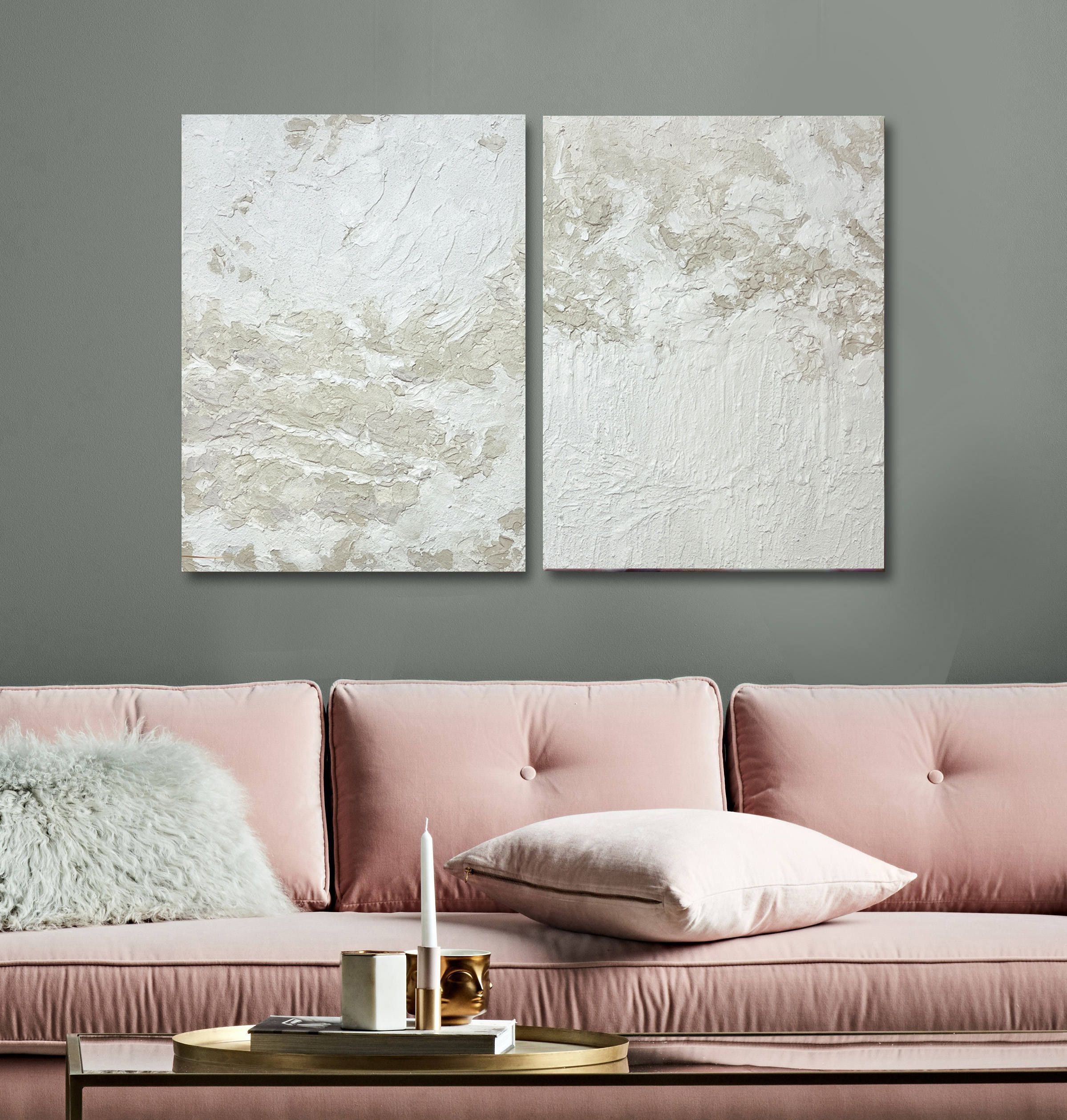 Oversize Wall Art Abstract Minimal White Painting Canvas Etsy UK