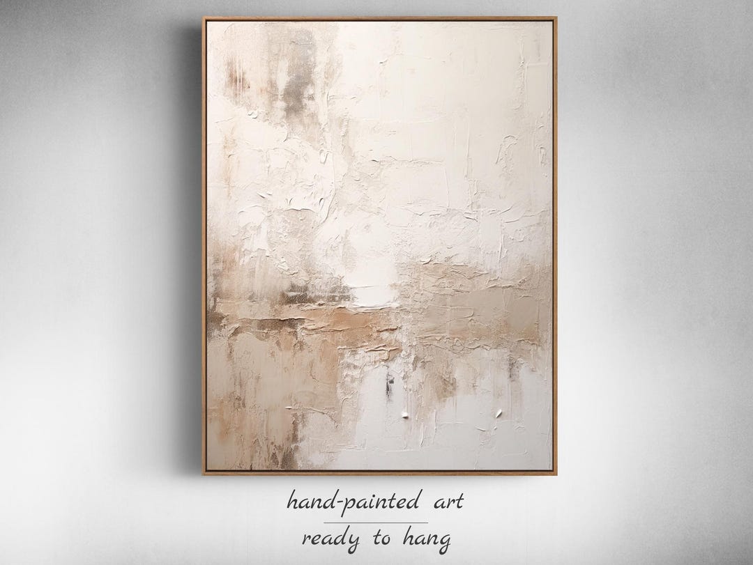 Wabi Sabi Wall Art - Neutral Textured Canvas, 3D Abstract Painting for ...
