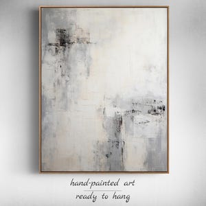 Gray Painting on Canvas - Custom Wabi Sabi Grey Art - Unique Wall Art for Living Room, Original Wabi Sabi Gray Painting