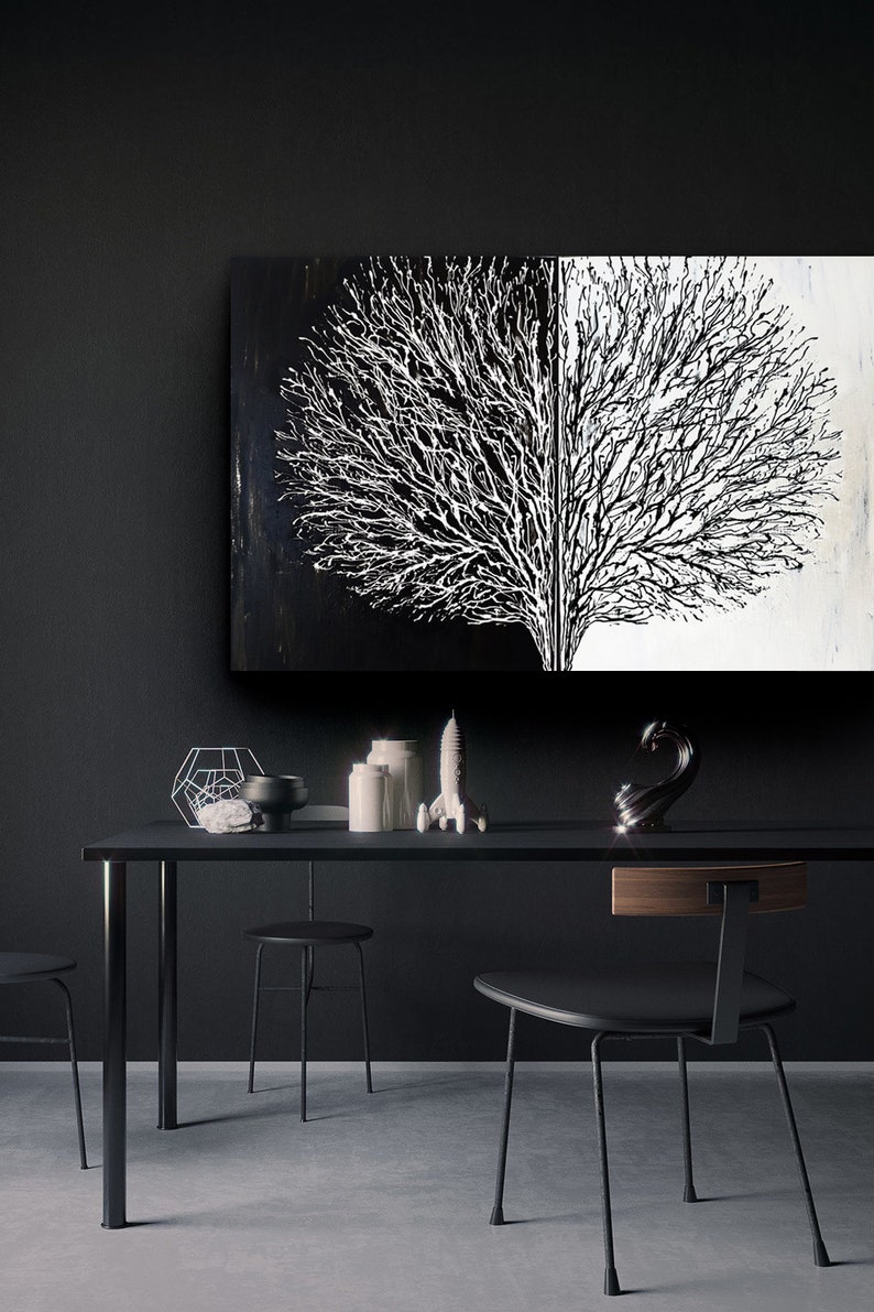 Extra Large Tree Wall Art Black and White Oversize Wall Art Etsy