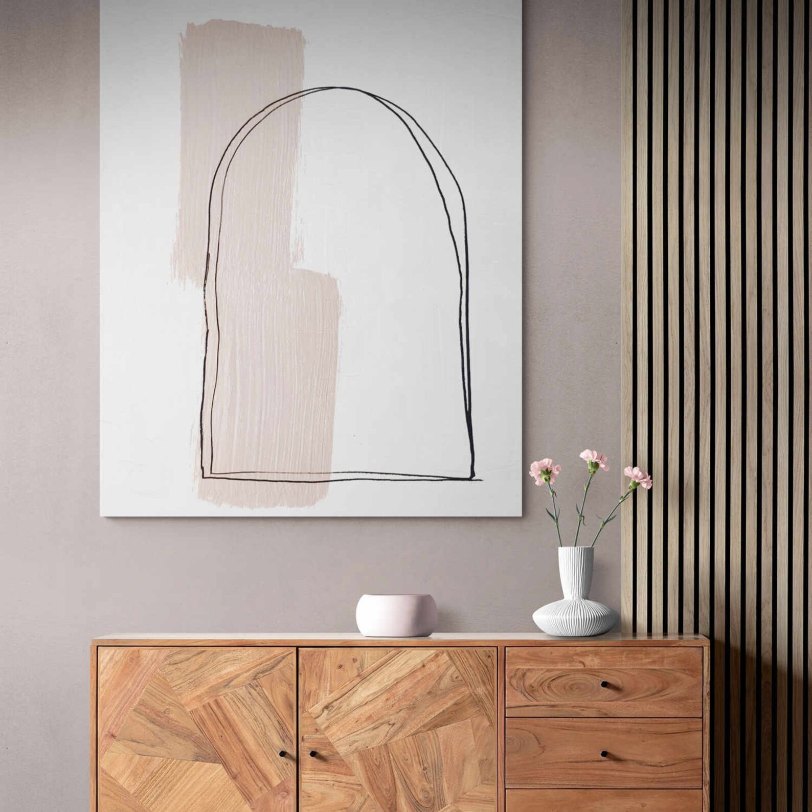 Geometric Large Acrylic Canvas Wall Art | Minimalist Geometric Painting ...