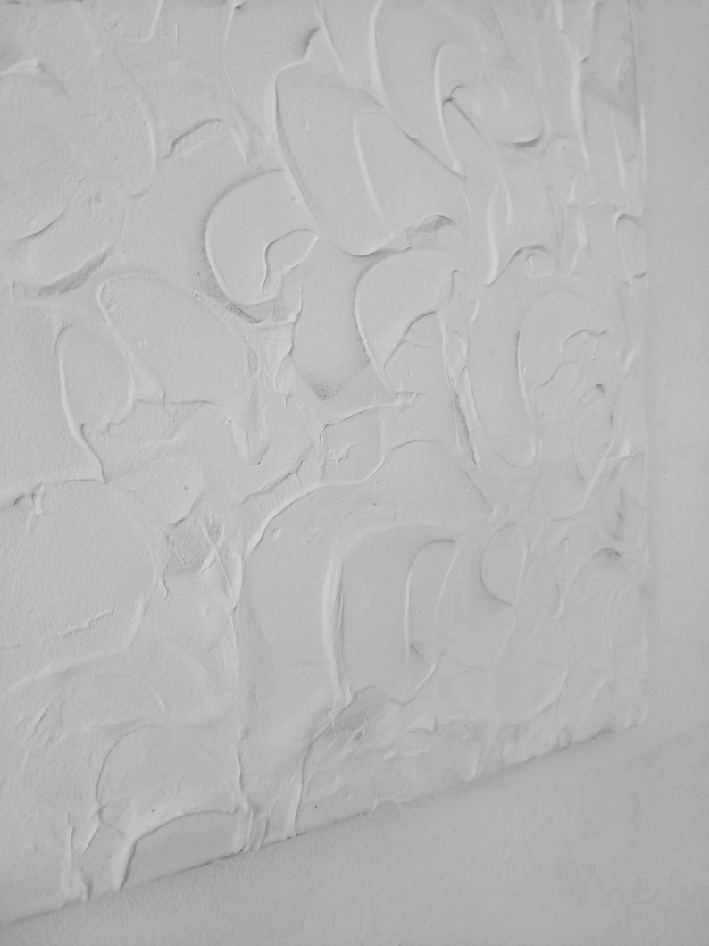 Texture White Art Simple Painting on Canvas Minimalist Etsy